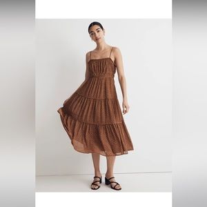 Sophia Cami Tiered Midi Dress in Dot Size 4